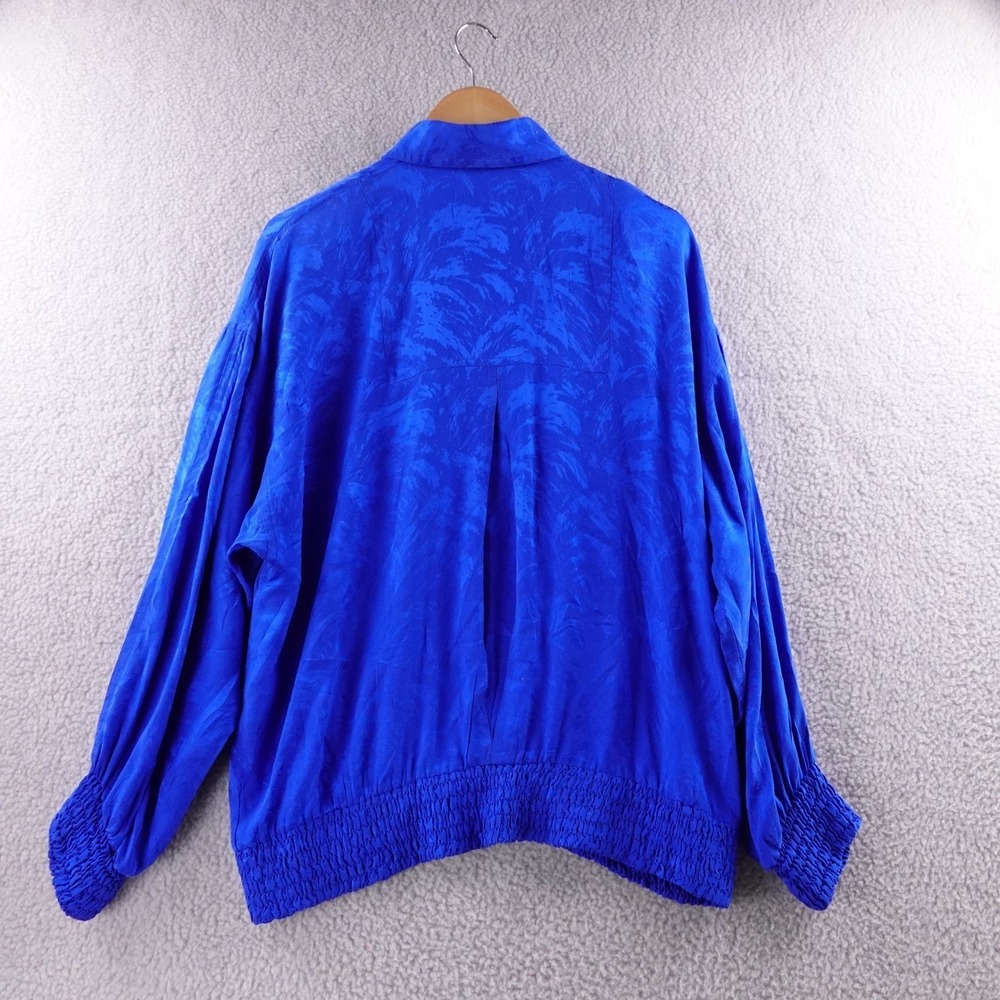 Vintage Levino Verna Silk Jacquard Pant Suit Set Royal Blue Women's M Designer - Picture 3 of 13